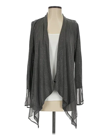 Pre-owned August Silk Cardigan Sweater In Gray