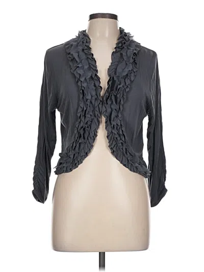 Pre-owned August Silk Cardigan Sweater In Gray