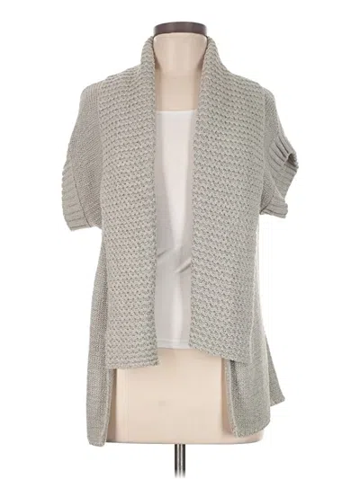 Pre-owned August Silk Cardigan Sweater In Gray