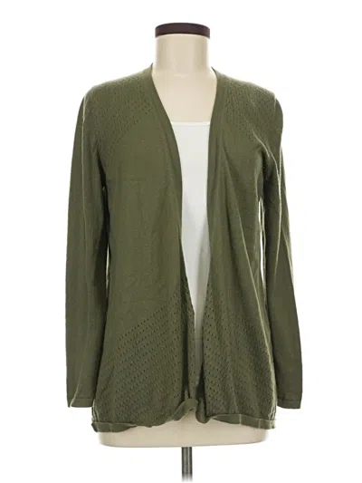 Pre-owned August Silk Cardigan Sweater In Green