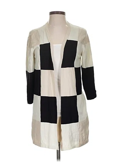 Pre-owned August Silk Cardigan Sweater In Ivory