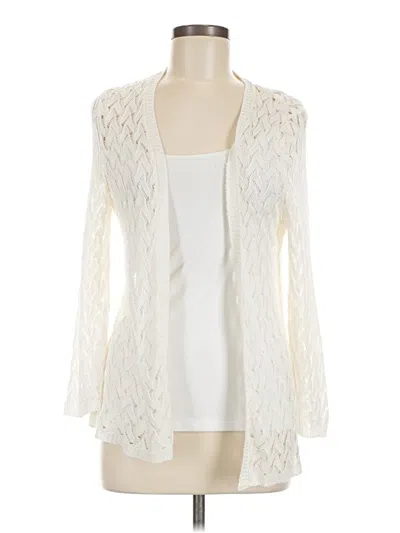 Pre-owned August Silk Cardigan Sweater In Ivory