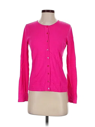 Pre-owned August Silk Cardigan Sweater In Pink