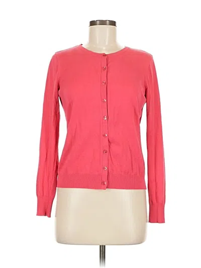 Pre-owned August Silk Cardigan Sweater In Pink