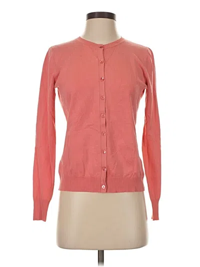 Pre-owned August Silk Cardigan Sweater In Pink