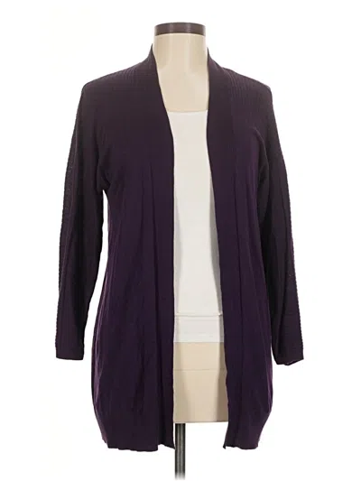 Pre-owned August Silk Cardigan Sweater In Purple