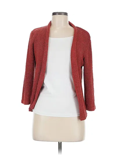 Pre-owned August Silk Cardigan Sweater In Red