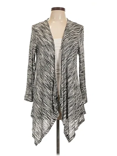Pre-owned August Silk Cardigan Sweater In Silver