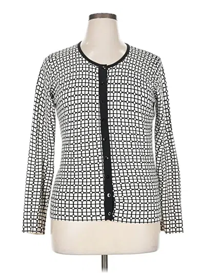 Pre-owned August Silk Cardigan Sweater In White