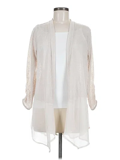 Pre-owned August Silk Cardigan Sweater In White