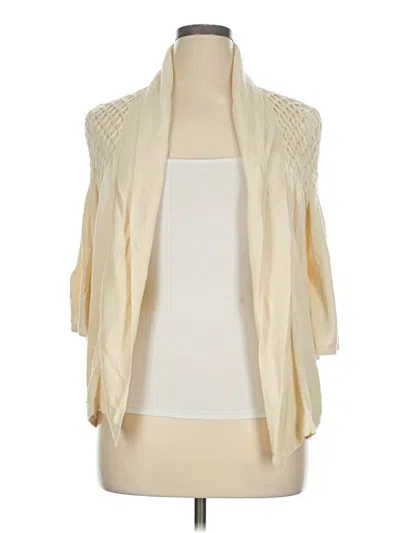 Pre-owned August Silk Cardigan Sweater In White