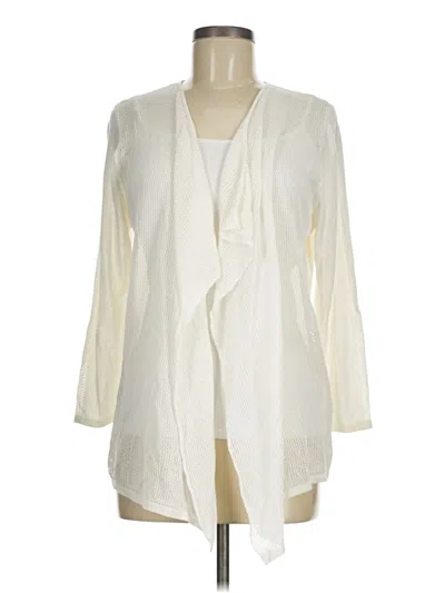 Pre-owned August Silk Cardigan Sweater In White