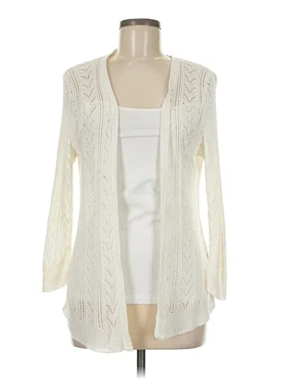 Pre-owned August Silk Cardigan Sweater In White