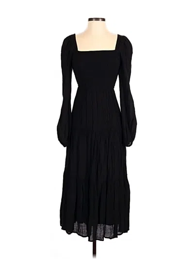 Pre-owned August Silk Casual Dress In Black