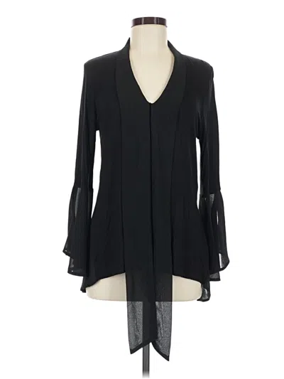 Pre-owned August Silk Long Sleeve Blouse In Black