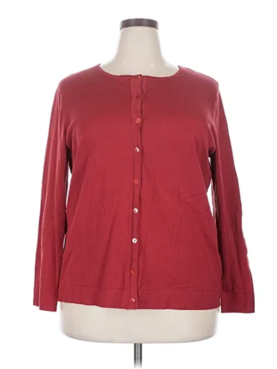 Pre-owned August Silk Long Sleeve Blouse In Burgundy