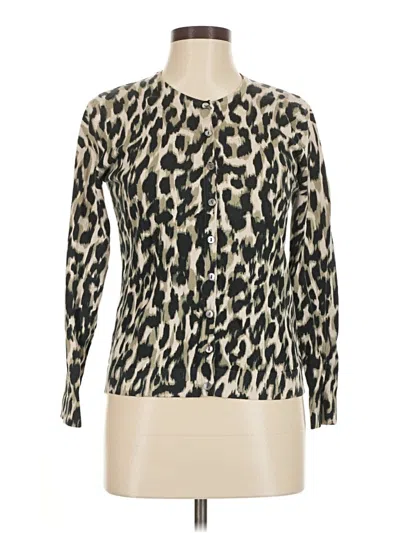 Pre-owned August Silk Long Sleeve Top Ivory Crew Neck Tops In White