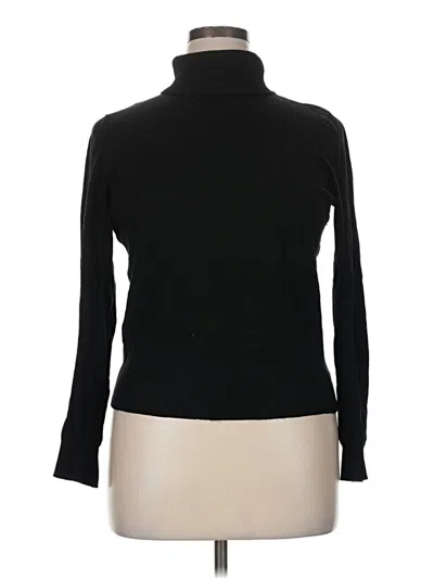Pre-owned August Silk Long Sleeve Turtleneck In Black