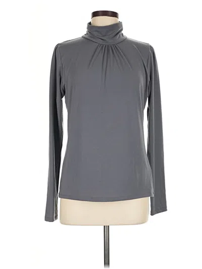 Pre-owned August Silk Long Sleeve Turtleneck In Gray