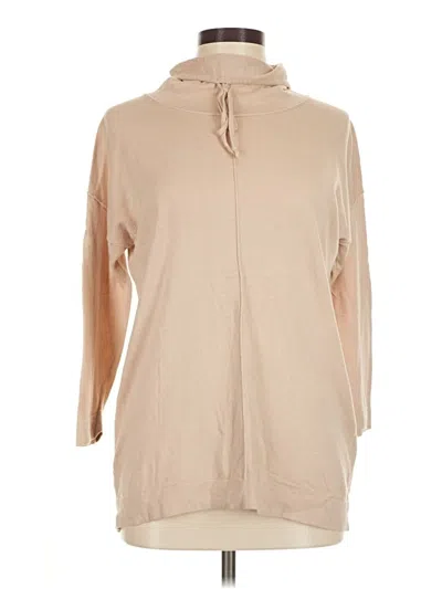 Pre-owned August Silk Long Sleeve Turtleneck In Tan