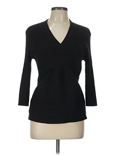 Pre-owned August Silk Pullover Sweater In Black