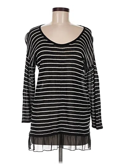 Pre-owned August Silk Pullover Sweater In Black