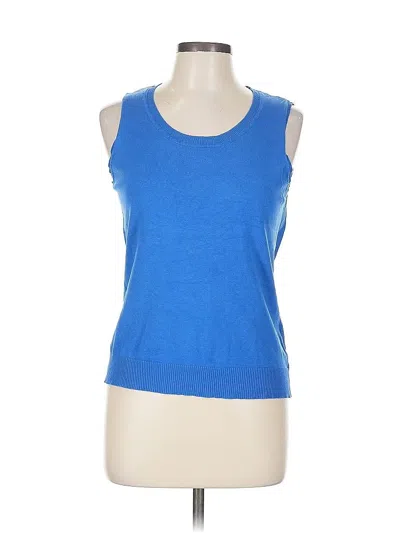 Pre-owned August Silk Pullover Sweater In Blue