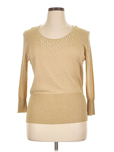 Pre-owned August Silk Pullover Sweater In Gold