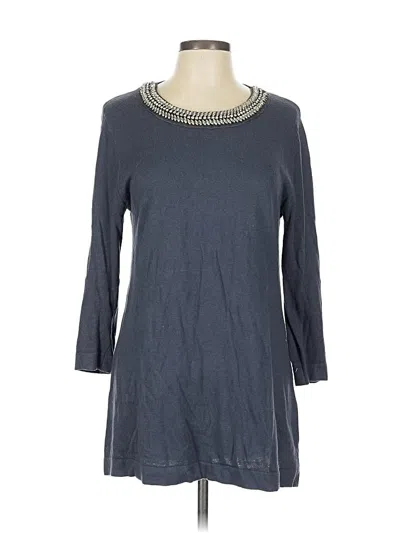 Pre-owned August Silk Pullover Sweater In Gray