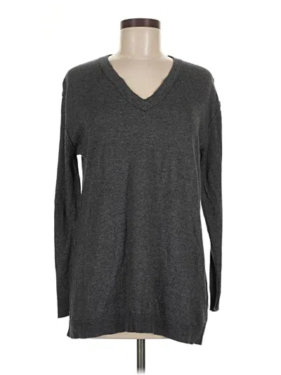 Pre-owned August Silk Pullover Sweater In Gray