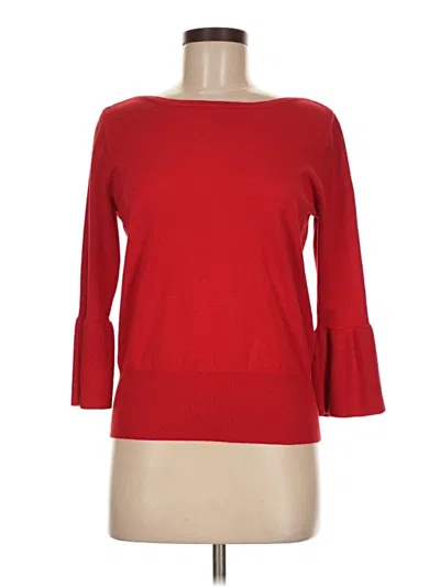 Pre-owned August Silk Pullover Sweater In Red