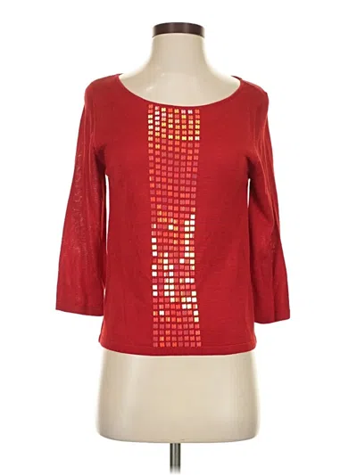 Pre-owned August Silk Pullover Sweater In Red