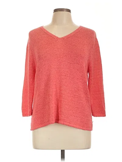 Pre-owned August Silk Pullover Sweater In Red