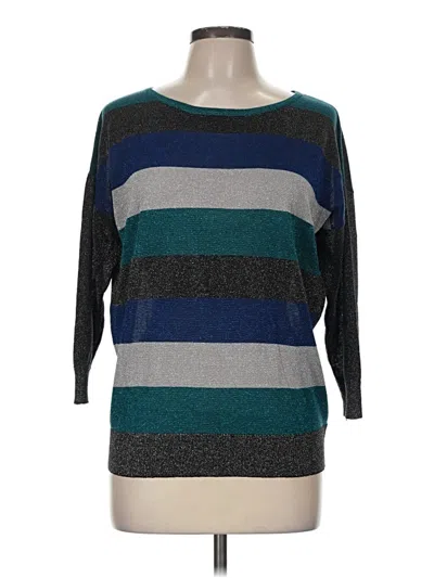 Pre-owned August Silk Pullover Sweater In Teal