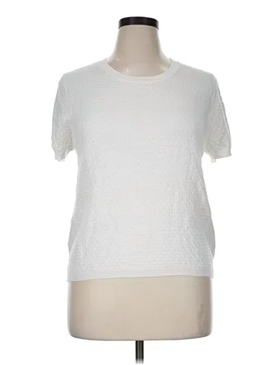 Pre-owned August Silk Pullover Sweater In White