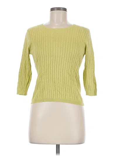 Pre-owned August Silk Pullover Sweater In Yellow