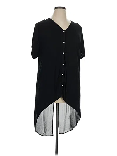 August Silk Short Sleeve Blouse In Black