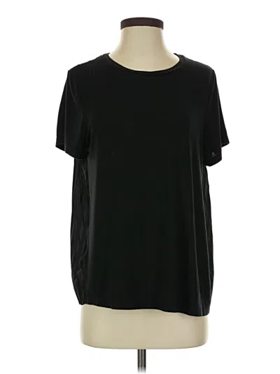 Pre-owned August Silk Short Sleeve Top Black Crew Neck Tops