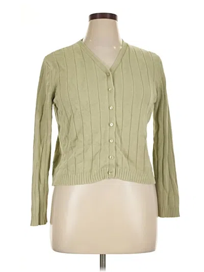 Pre-owned August Silk Silk Cardigan Sweater In Green