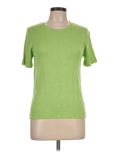 Pre-owned August Silk Silk Cardigan Sweater In Green