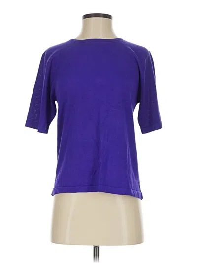 Pre-owned August Silk Silk Cardigan Sweater In Purple