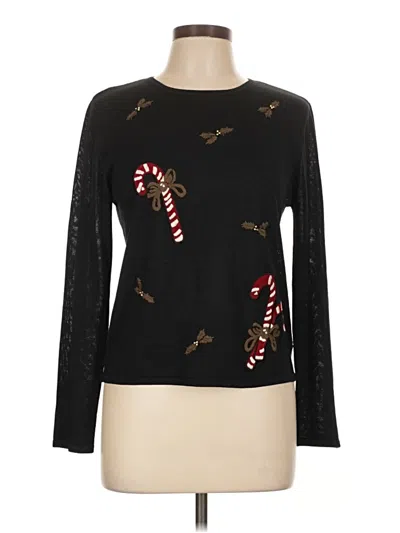 Pre-owned August Silk Silk Pullover Sweater In Black