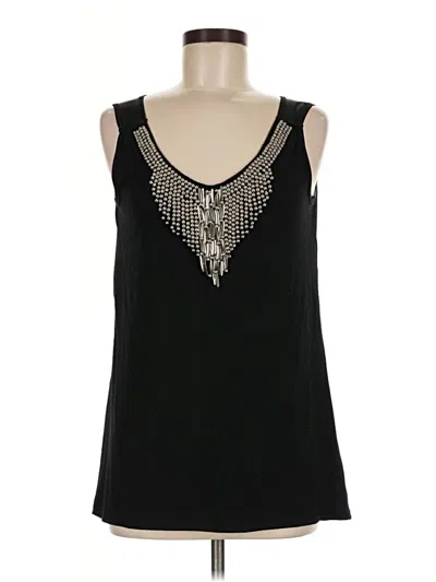 Pre-owned August Silk Sleeveless Blouse In Black