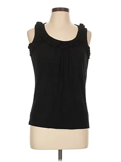 Pre-owned August Silk Sleeveless Blouse In Black
