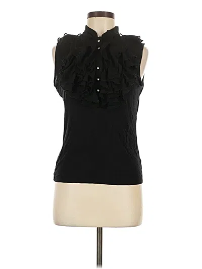 Pre-owned August Silk Sleeveless Blouse In Black