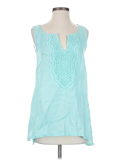 Pre-owned August Silk Sleeveless Blouse In Teal