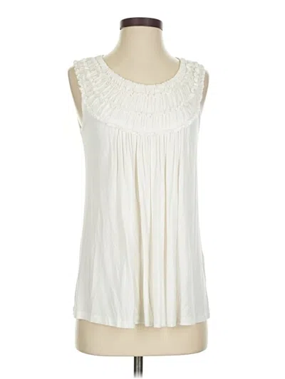 Pre-owned August Silk Sleeveless Blouse In White