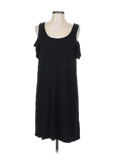 Pre-owned August Silk Sleeveless Top Black Cold Shoulder Neckline Tops