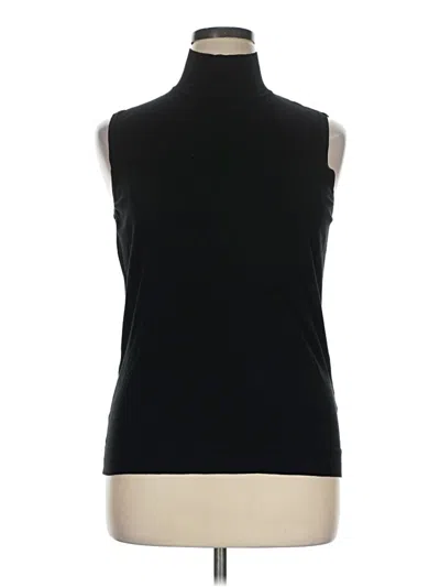 Pre-owned August Silk Sleeveless Top Black High Neck Tops