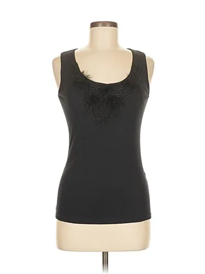 Pre-owned August Silk Sleeveless Top Black Scoop Neck Tops